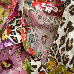 Johnny Was Wild Garden Easy Fit Tiered Dress XL Like New